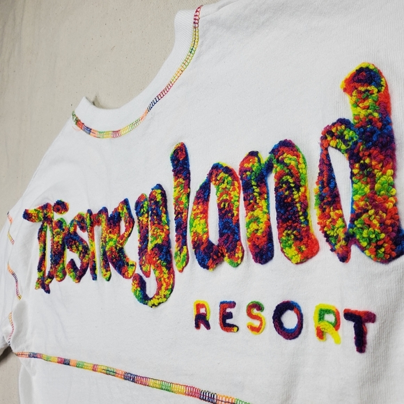 Disneyland Resort Rainbow Chenille Minnie Mouse Girls Large Top - Picture 4 of 10